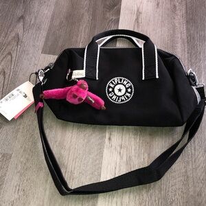 Kipling Bina Medium Shoulder Or Crossbody Bag Color Terra Jet Black + Monkey NWT